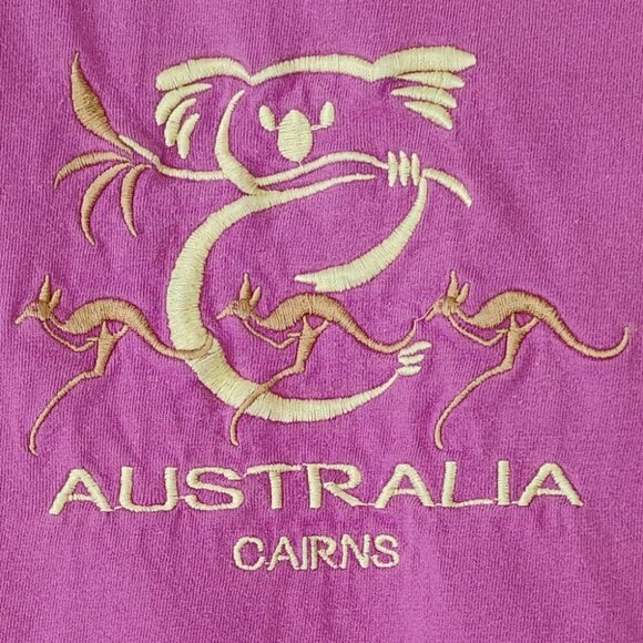 Cairns Australia Pink Embroidered Koala T-Shirt Size L - Picture 5 of 6